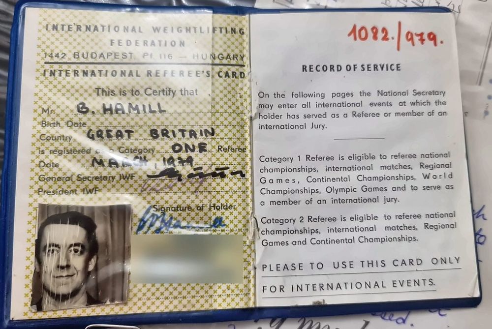 IWF referee card, March 1979