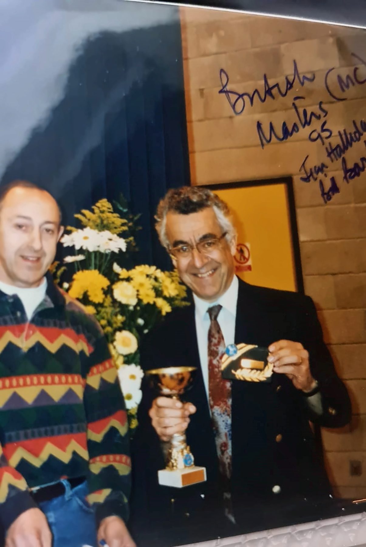 Brian presenting trophies at the British Masters, 1995